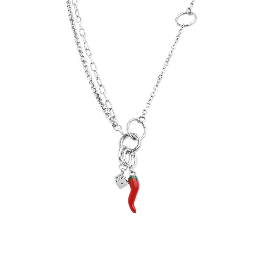 Onyx - Layered Halsband Rostfritt Stål