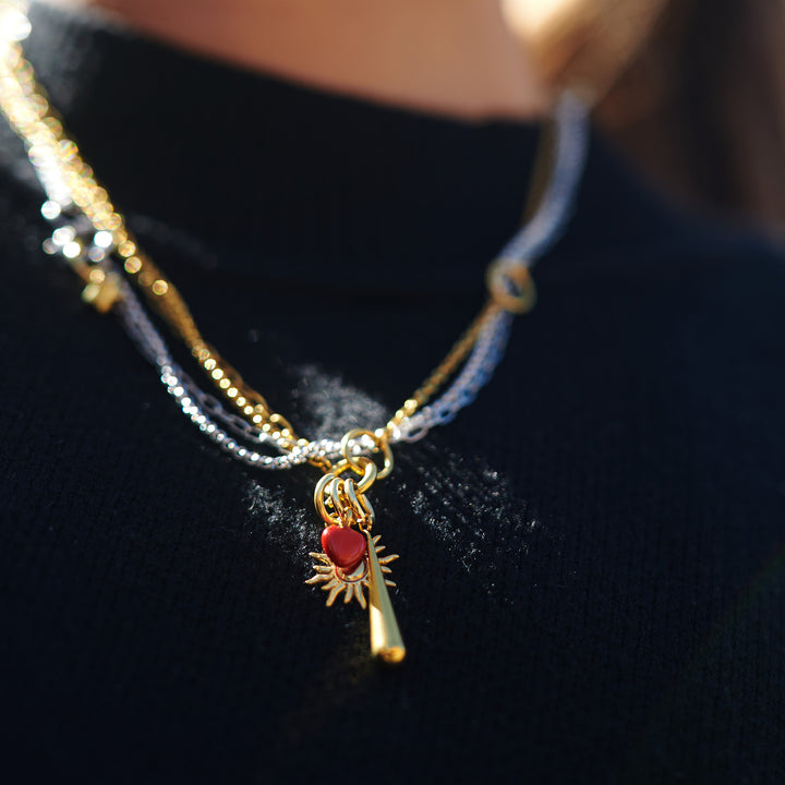 Onyx - Layered Halsband Rostfritt Stål