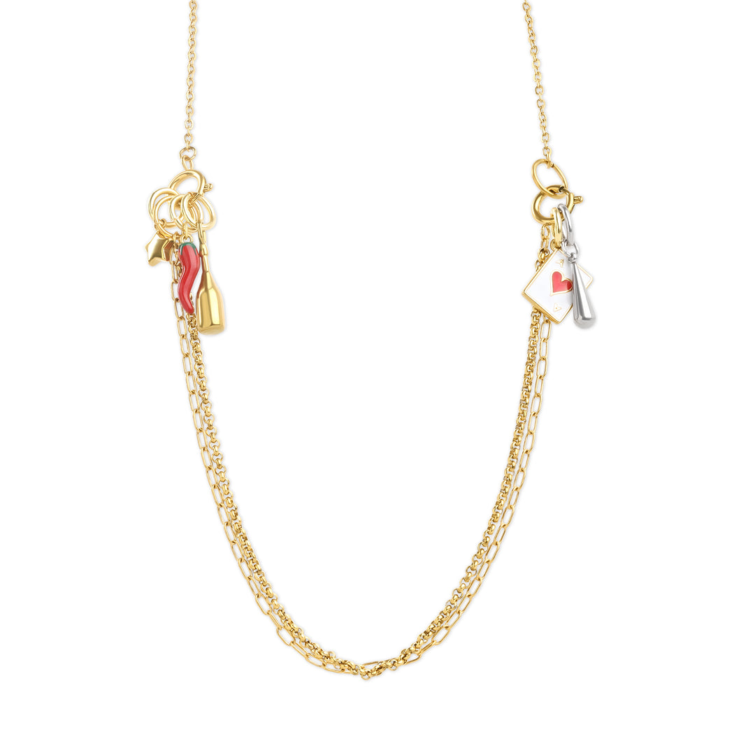 Onyx - Layered Halsband Rostfritt Stål