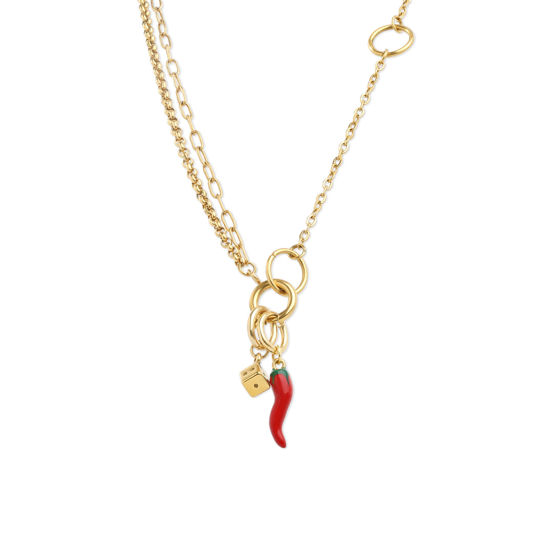 Onyx - Layered Halsband Rostfritt Stål