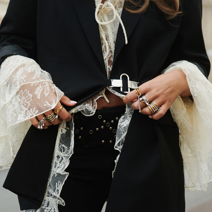 Inez - Statement Ring Trippel Rostfritt Stål
