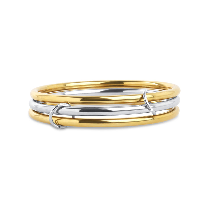 Rory - 3-pack Stacked Bangle Armband Rostfritt Stål