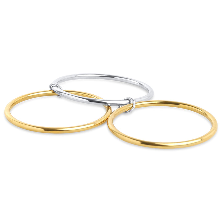 Rory - 3-pack Stacked Bangle Armband Rostfritt Stål