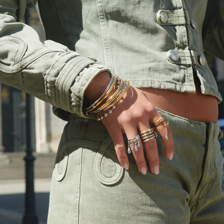Rory - 5pcs Stacked Bangle Armband Rostfritt Stål