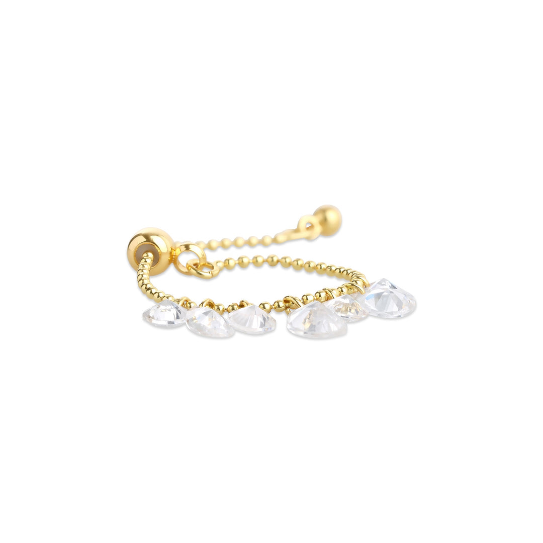 Malie – crystal ring in stainless steel, gold | Timi of Sweden