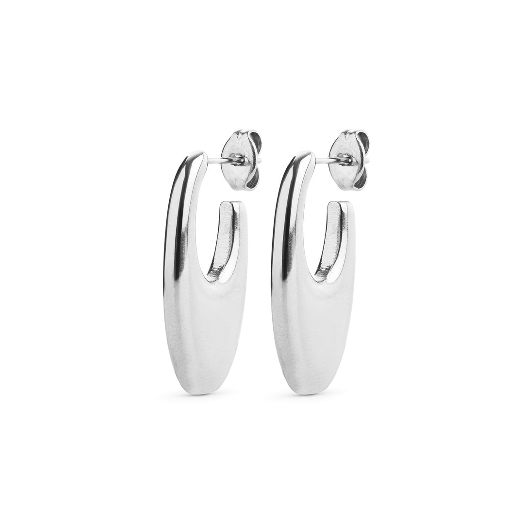 Runa – flytande örhängen i rostfritt stål, silver | Timi of Sweden