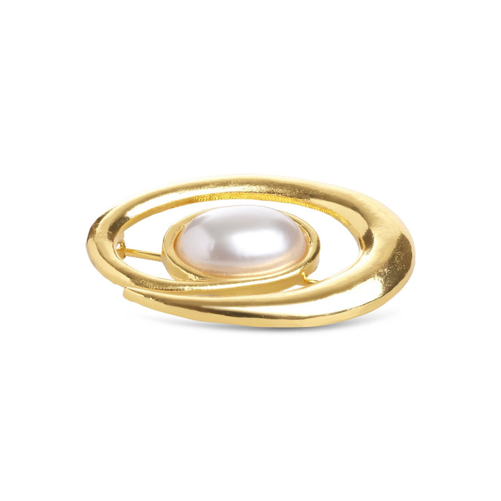 Morgana – pärlbrosch, guld | Timi of Sweden