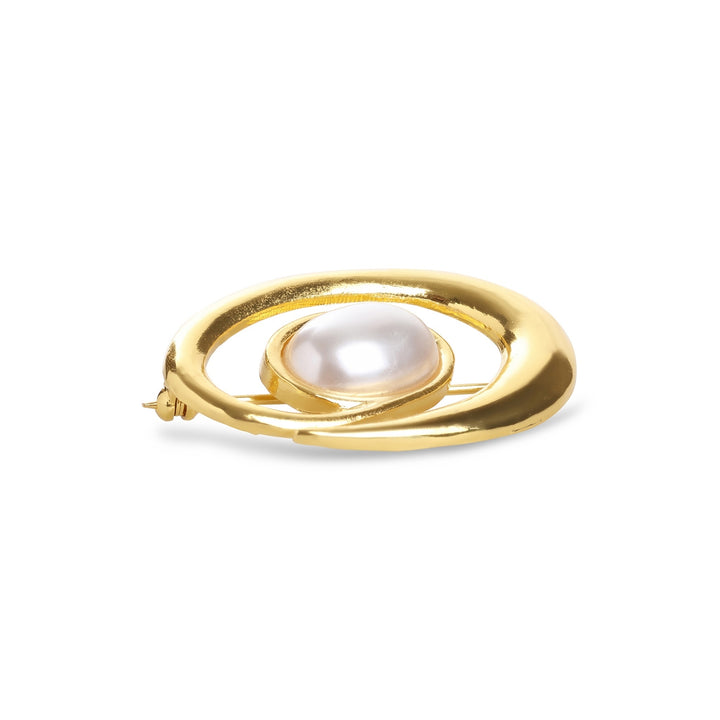 Morgana – pärlbrosch, guld | Timi of Sweden