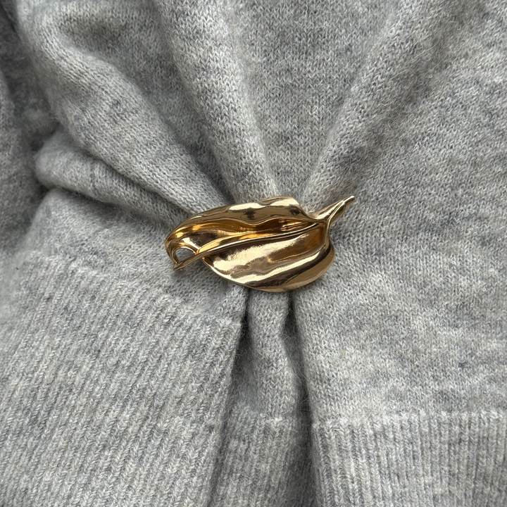 Leslie - Abstrakt Brosch Guld