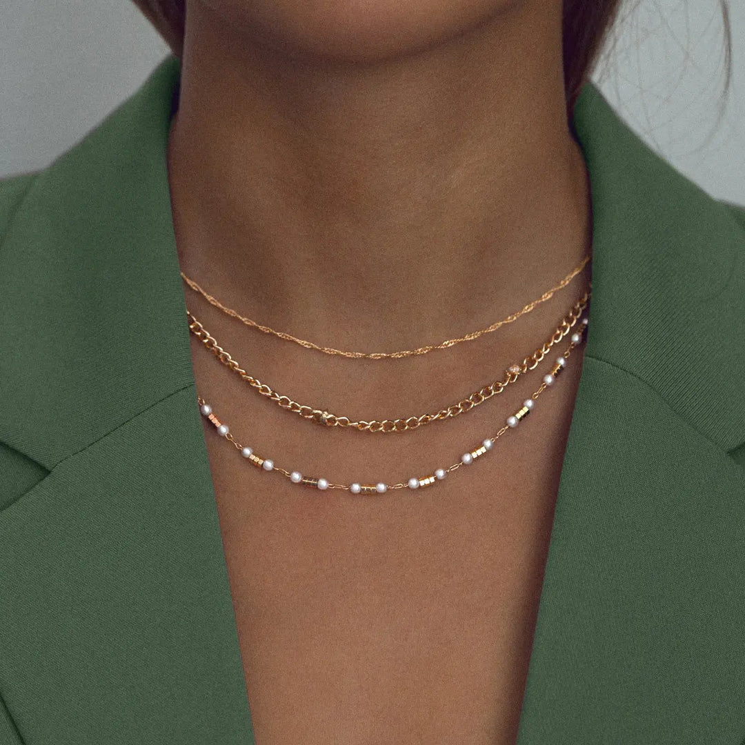 Söt halsband med pärlkedja